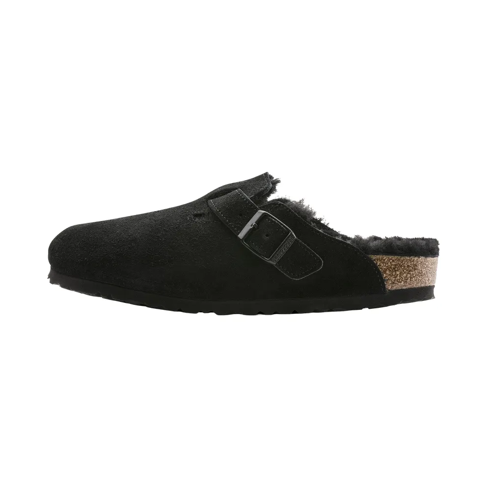 Birkenstock Boston Shearling Suede Narrow “Black” (0259883)