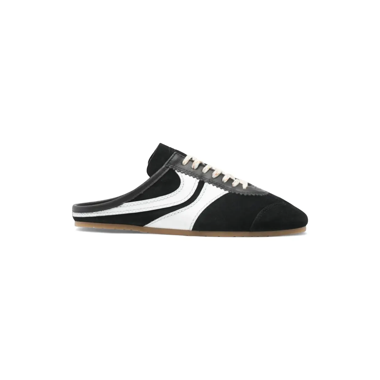 Dries Van Noten Leather Suede Slip-On Sneakers Black White (261-011778-0126-998)