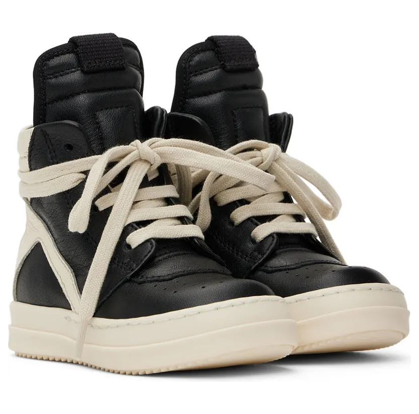 Rick Owens Baby Off-White Geobasket Sneakers (BG02B5896 LMU 02B BG) (4)