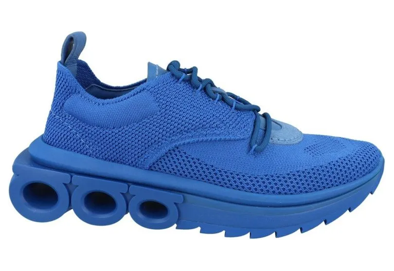Ferragamo Nima Knit Low-Top Sneakers Blue (021285-762762-M)
