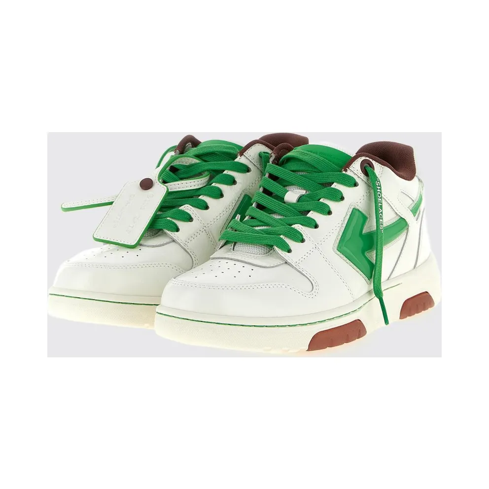 Off-White Out Of Office Leather Green (OMIA189S26LEA0090150)