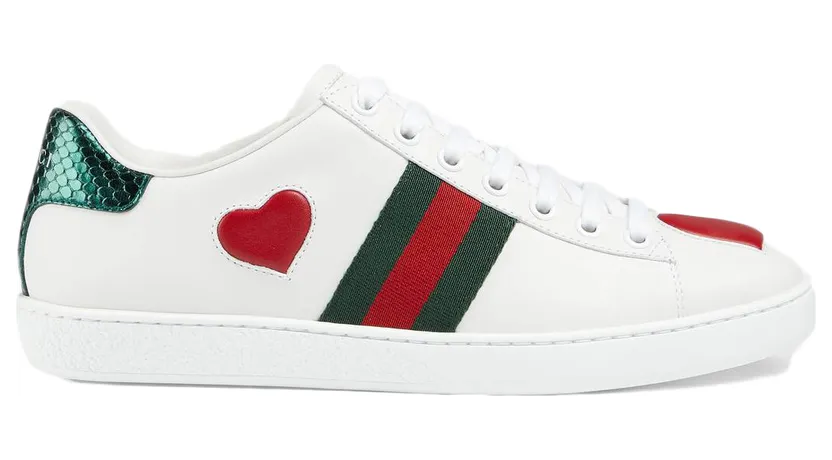 Gucci Ace Embroidered Heart (W) (435638 02JS0 9074)
