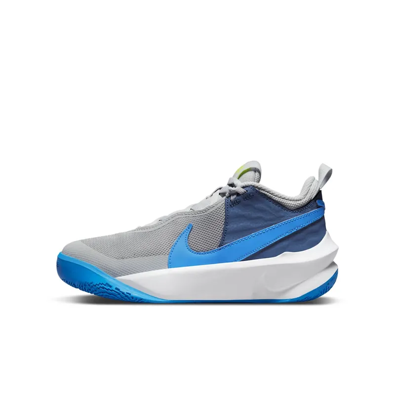 Nike Team Hustle D 10 “Grey Fog / Mystic Navy / Atomic Green / Photo Blue” (CW6735-011)