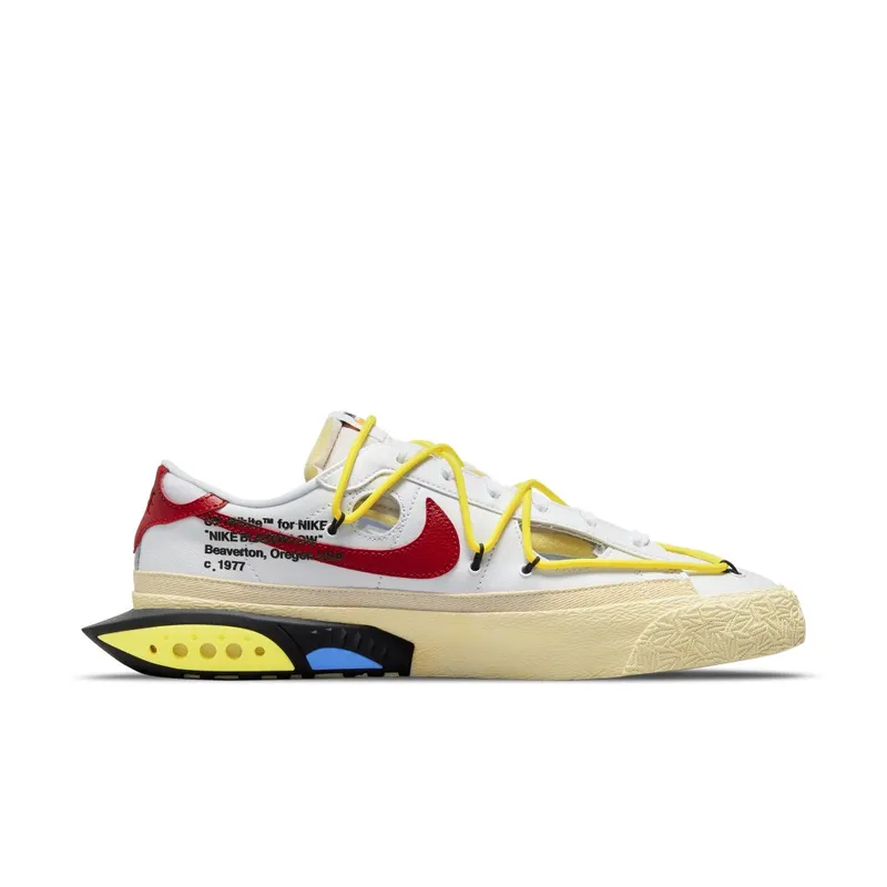 Nike x Off-White Blazer Low “White/University Red-Opti Yellow-Fossil” (DH7863-100)
