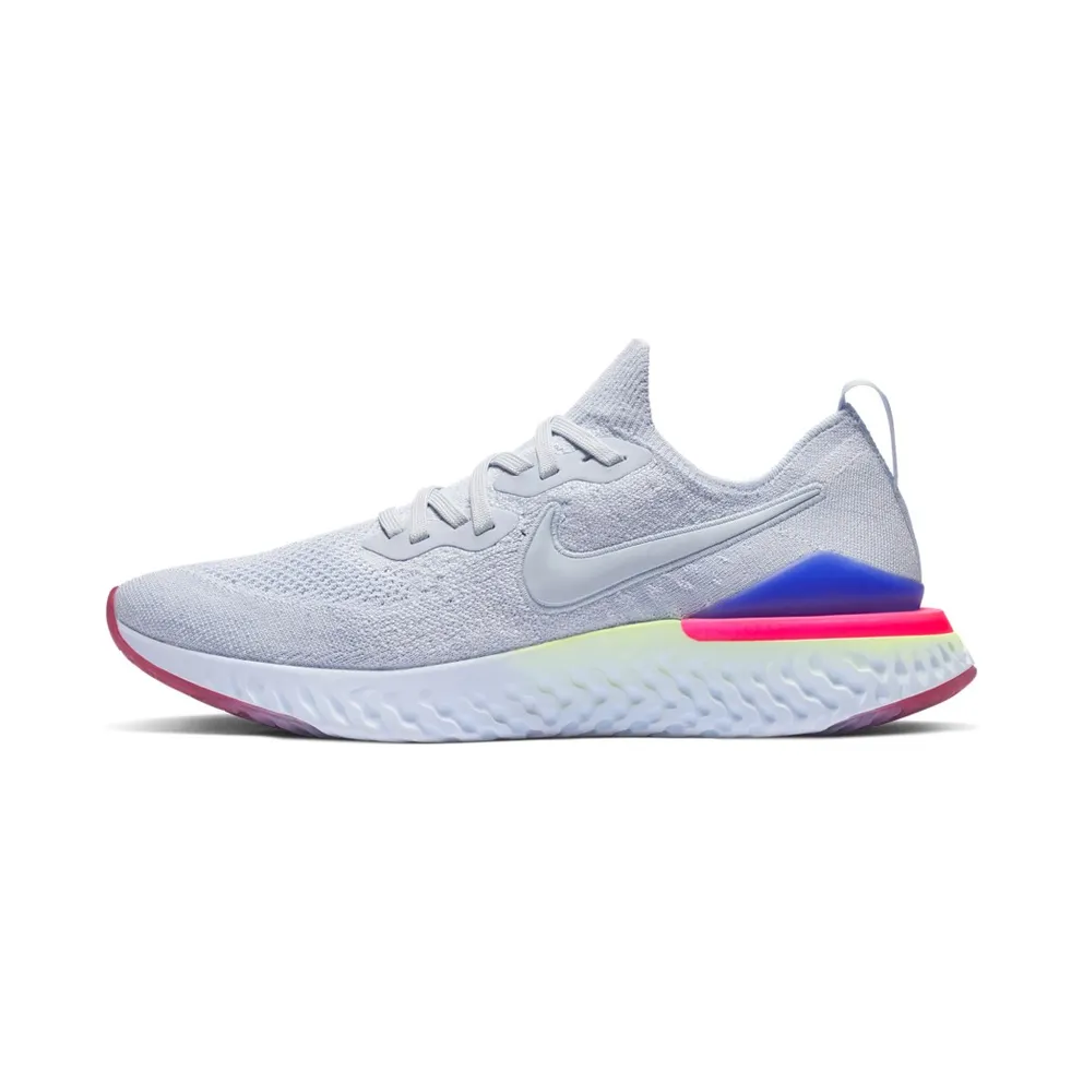 Nike Epic React Flyknit 2 Hydrogen Blue Sapphire Hyper Pink (W) Hydrogen Blue/Hydrogen Blue-Sapphire-Lime Blast-Hyper Pink-Blue Tint (BQ8927-453)