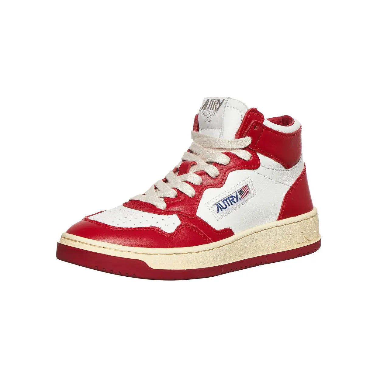 Autry 01 Mid Leather / Leather White / Red (AUMWWB02) (2)