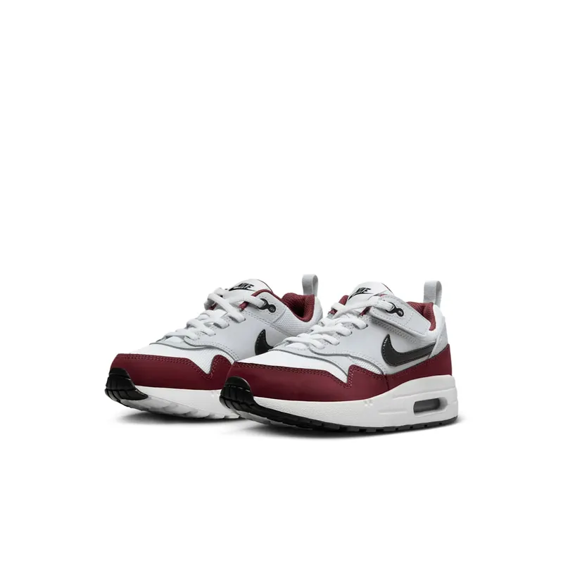Nike Air Max 1 EasyOn White Dark Team Red Heather Pure Platinum Black (DZ3308-111)