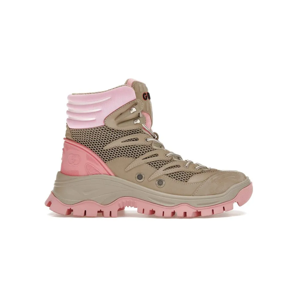 Gucci Lace Up Ankle Boot Beige Pink (700256 2KD20 9597)