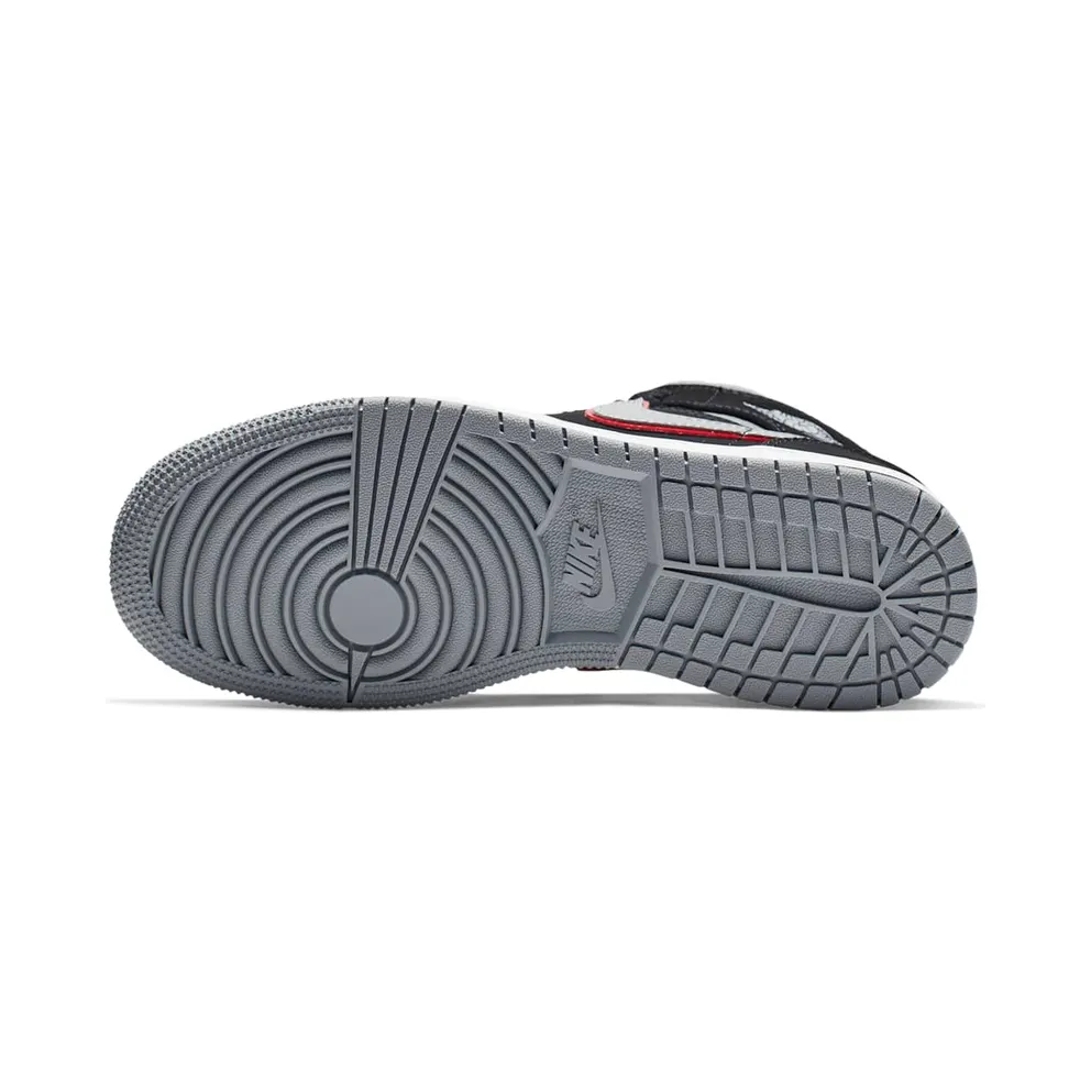 Jordan 1 Mid Black Particle Grey Gym Red (GS) Black/Particle Grey-White-Gym Red (554725-060)