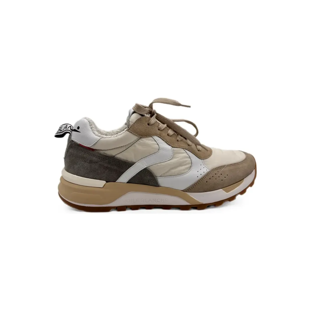Voile Blanche Magg suède sneakers met vlakken – Beige (MAGGSUEDE)