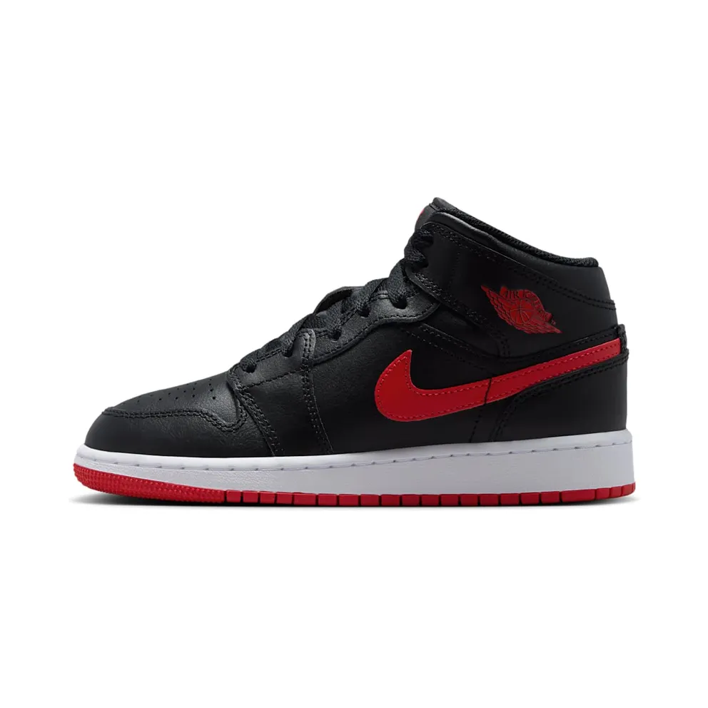 Air Jordan 1 Mid GS “Black / White / University Red” (DQ8423-005)