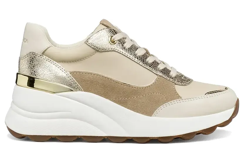 Geox Spherica Ec13 Sneakers mit Metallic-Einsätzen – Nude (D65WAB01122C1S2L)