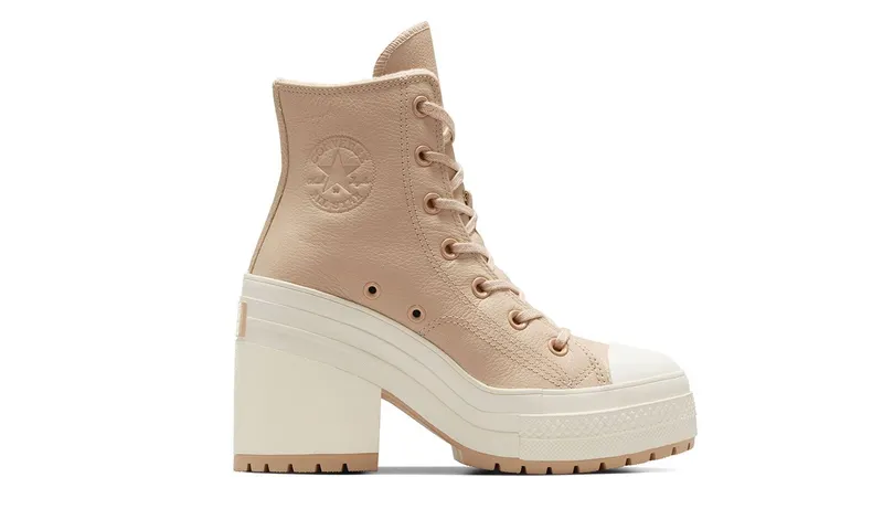 Converse Chuck 70 De Luxe Heel Platform Weatherized Leather Warm Quarry/Warm Quarry/Egret (A12345C)