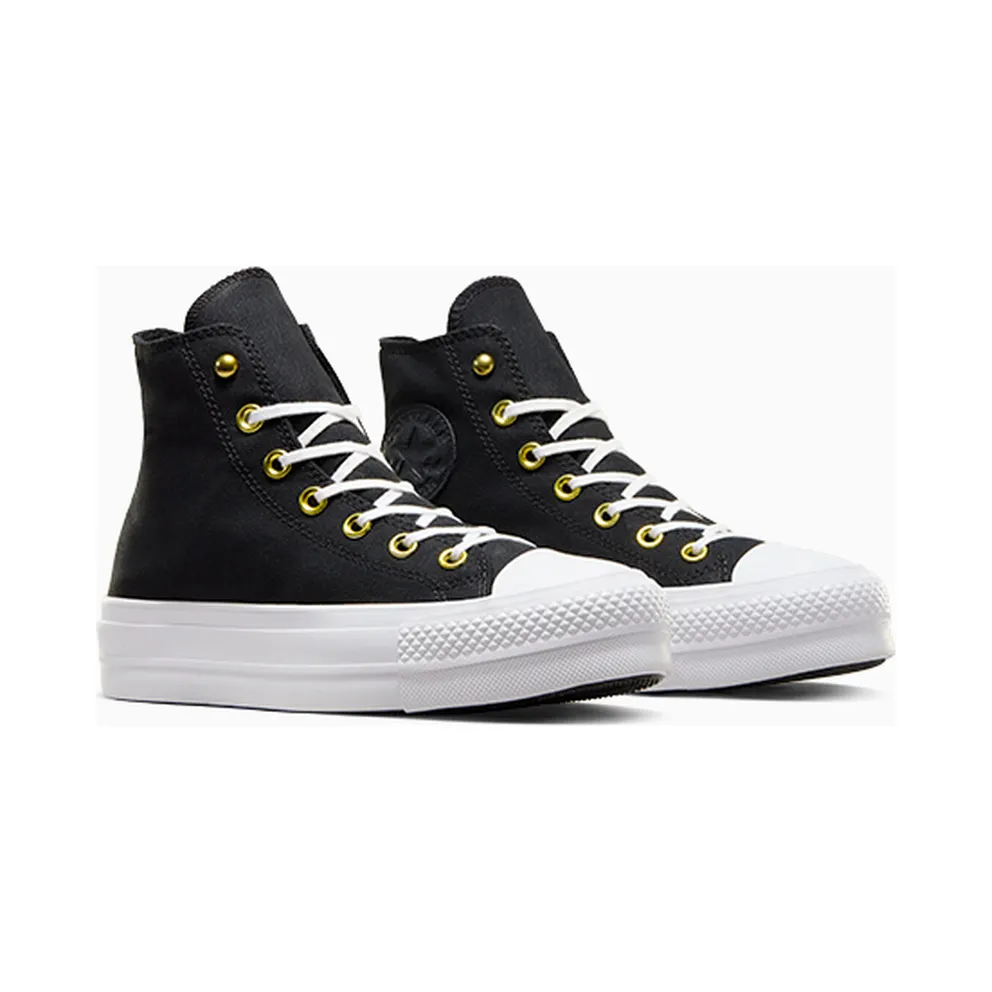 Converse Chuck Taylor All Star Lift Platform Star Studded Black/White/Gold – “Black” (A05453C)