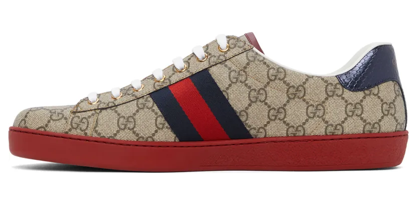 Gucci Beige GG Supreme New Ace Sneakers (429445 96G50) (3)