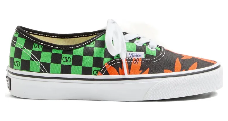 Vans X Valentino X Vans Low-top Fabric “Green/Orange” (7W0S0ND8XWF BAL)