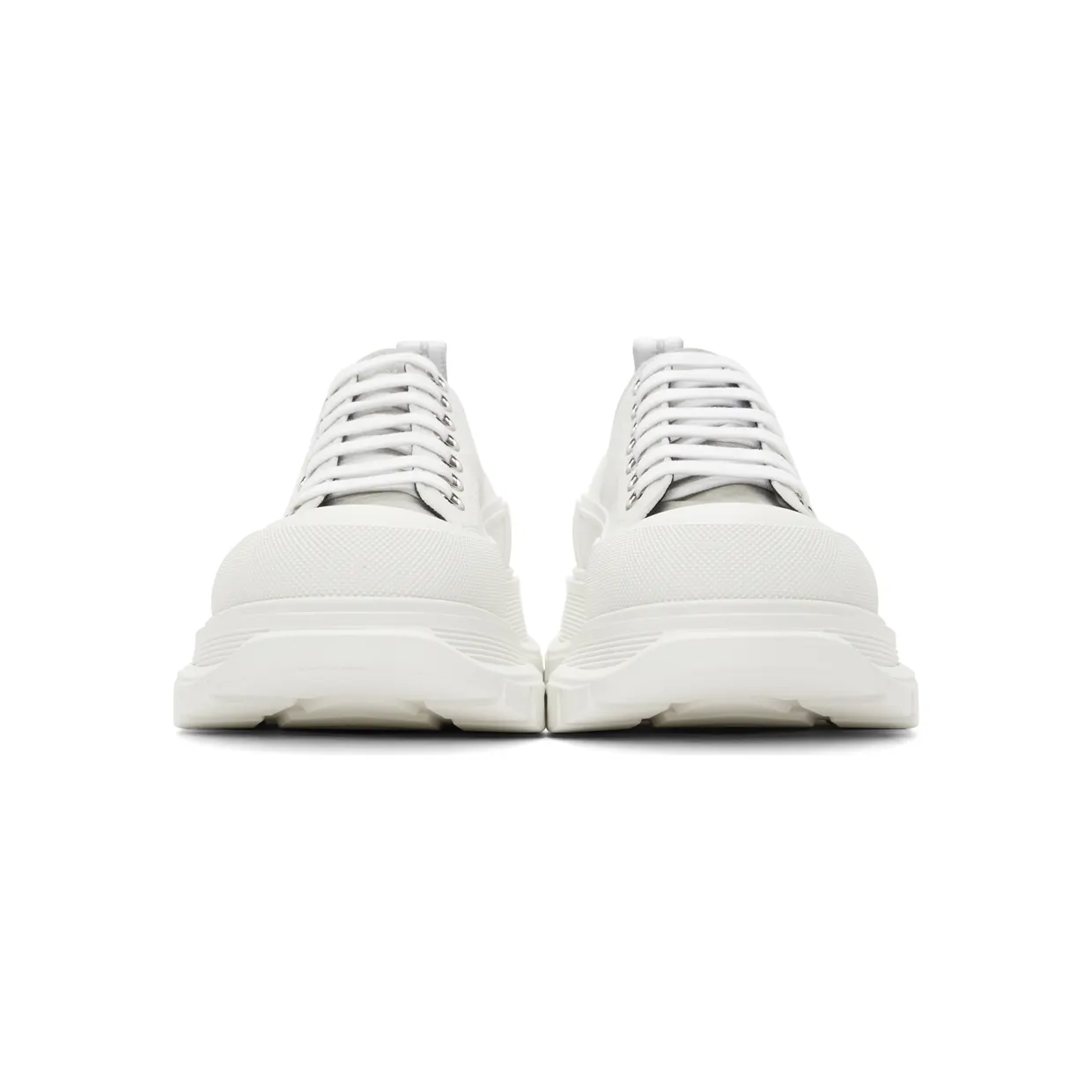 Alexander McQueen SSENSE Exclusive Off-White Suede Tread Slick Low Sneakers (627225WHBGN) (2)
