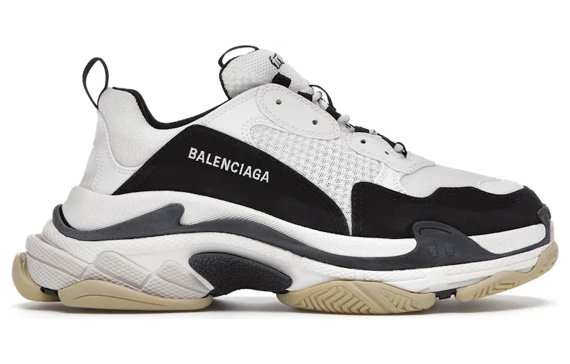 Balenciaga Triple S White Black (2)