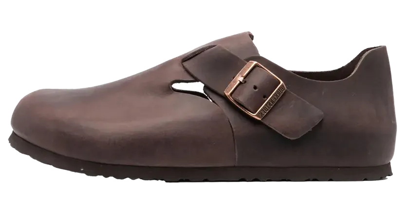 Birkenstock London Oiled Leather “Brown- Narrow Fit” (166533)