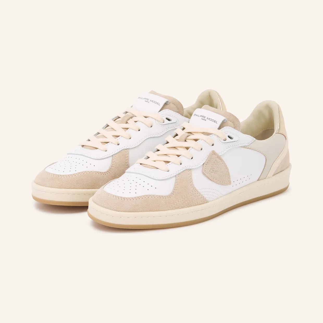 Philippe Model Paris Pgal leren sneakers met vlakken – Beige (PGLDVP04)