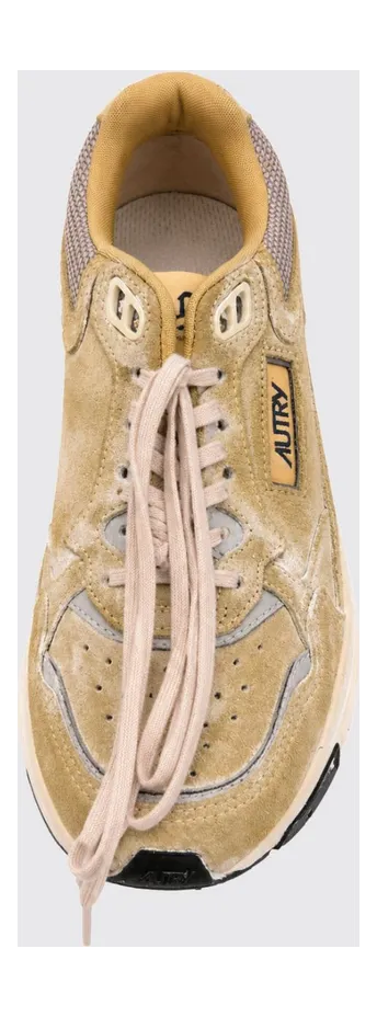 Autry Hyperway Super Vintage Sneakers in Suede and Mesh with a Worn-Out Effect Yellow (HVLWJB03) (2)