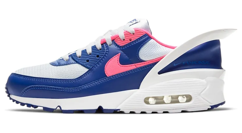 Nike Air Max 90 FlyEase ‘Deep Royal Pink’ White/White/Deep Royal Blue/Hyper Pink (CU0814-101)
