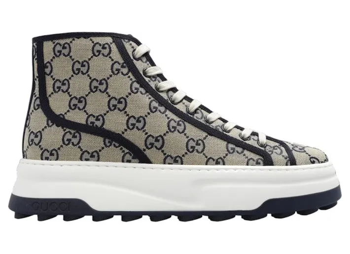Gucci GG High Monogram Sneaker Beige Blue (745999-FABZZ-4043)