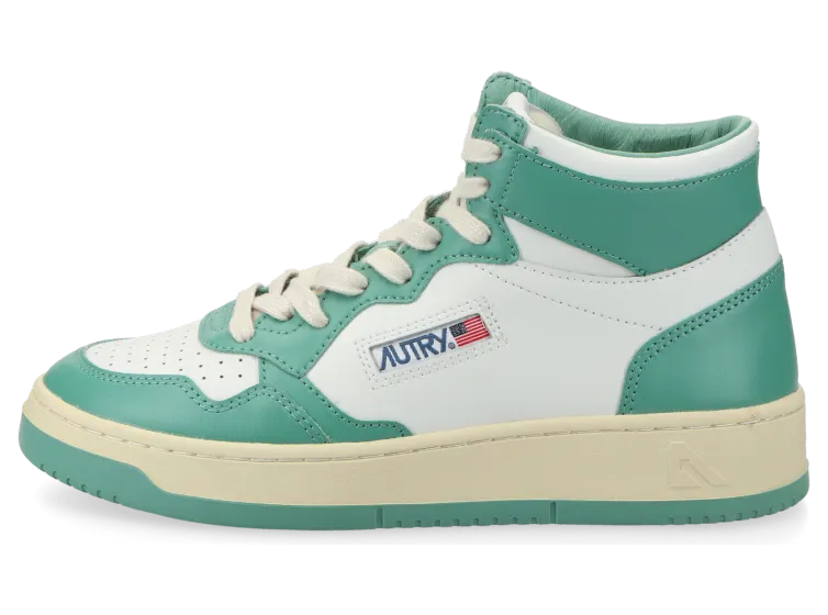 Autry Medalist Mid W (leat / leat white / malachite) – AUMWWB30