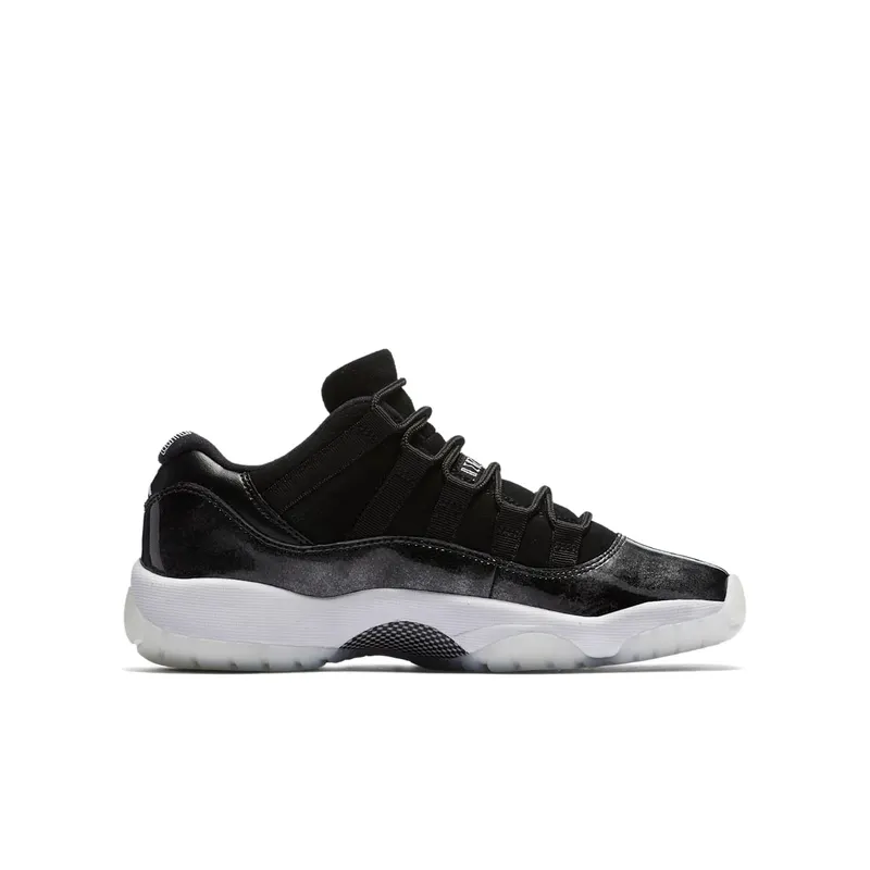 Jordan 11 Retro Low Barons (GS) Black/Metallic Silver-White (528896-010)