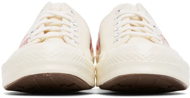 Comme des Garçons Play Off-White Converse Edition Multiple Hearts Chuck 70 Low Sneakers (K117)