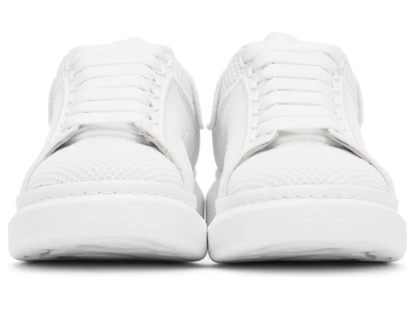 Alexander McQueen White Mesh & Leather Oversized Sneakers (668700WIAFD) (2)