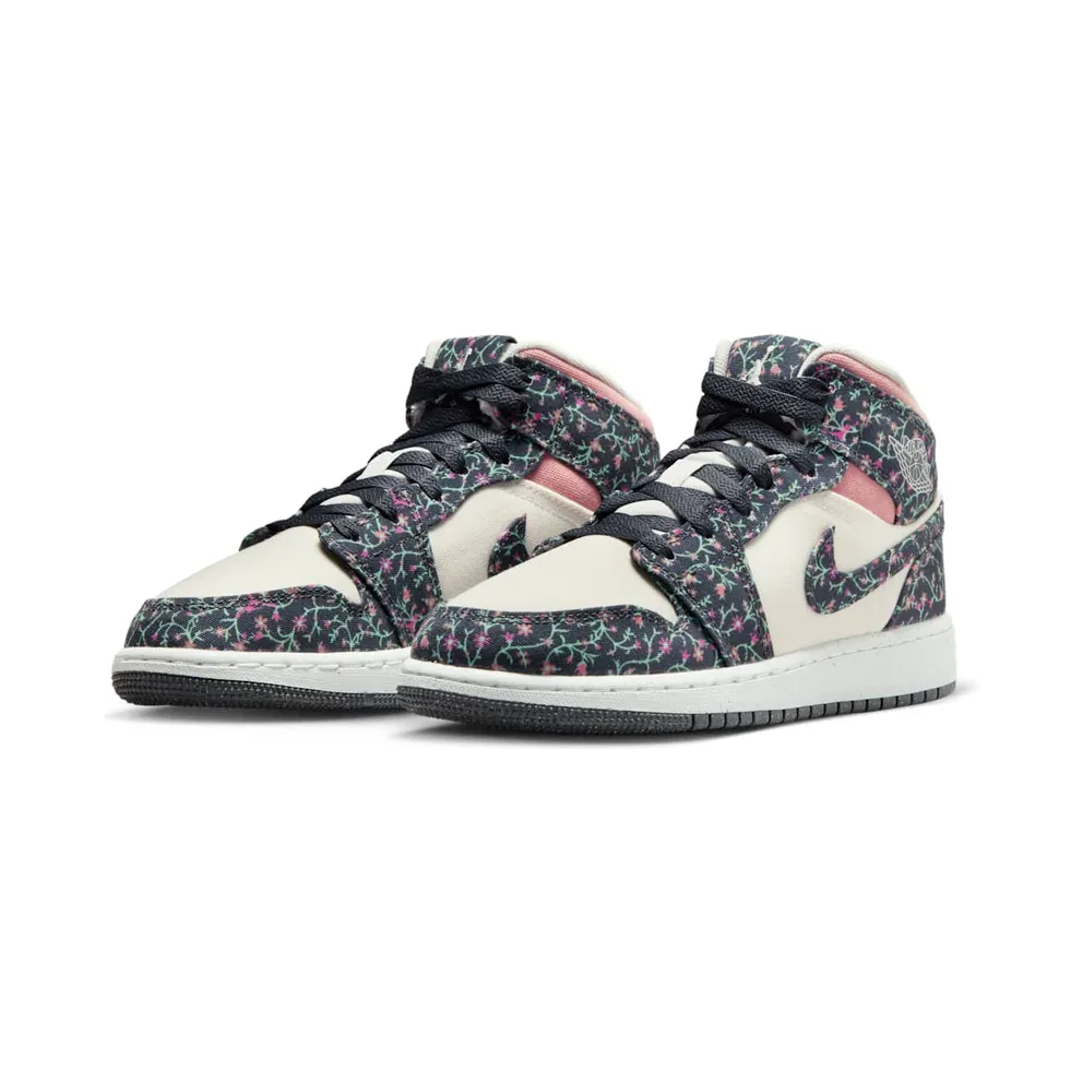 Nike Air Jordan 1 Mid SE Floral Canvas (GS) (FJ3451-001)