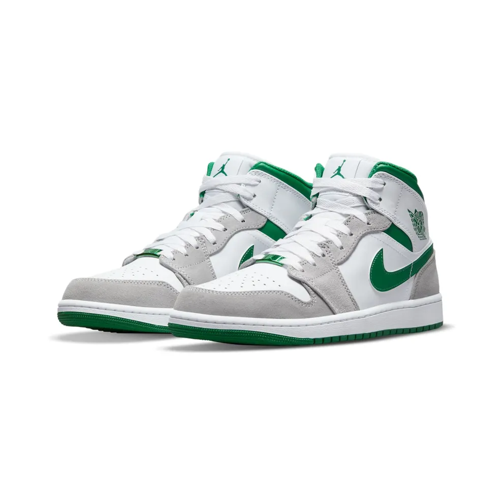 Air Jordan 1 Mid SE White Pine Green Smoke Grey (GS) (DC7294-103)