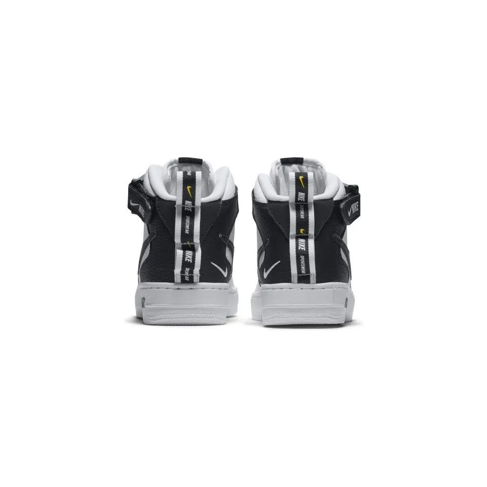 Nike Air Force 1 Mid Utility White Black (GS) White/Tour Yellow-Black (AV3803-100)