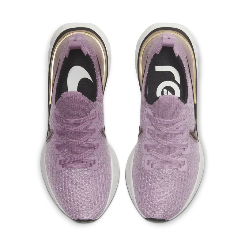 Nike React Infinity Run Flyknit Plum Fog Metallic Gold (W) Plum Fog/Metallic Gold-Platinum Tint-Black (CD4372-500)