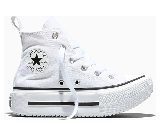 Converse Chuck Taylor All Star Lift Double Stack Platform Shine White, Black White/Black/Egret (A18759C)