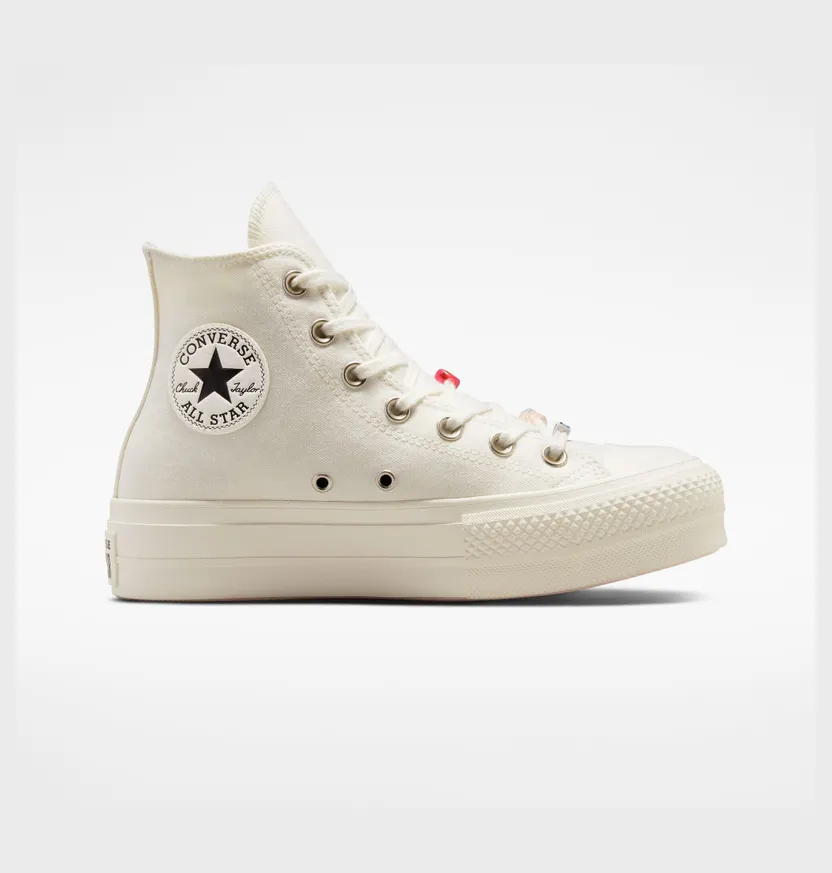 Converse Chuck Taylor All Star Lift Platform DIY Beads Egret/egret/black