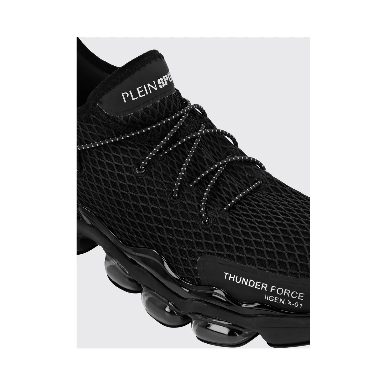 Plein Sport Two-Tone Mesh Low-Top Trainers with Cushioned Sole Black (PADSUSC0576STE003N0202) (3)