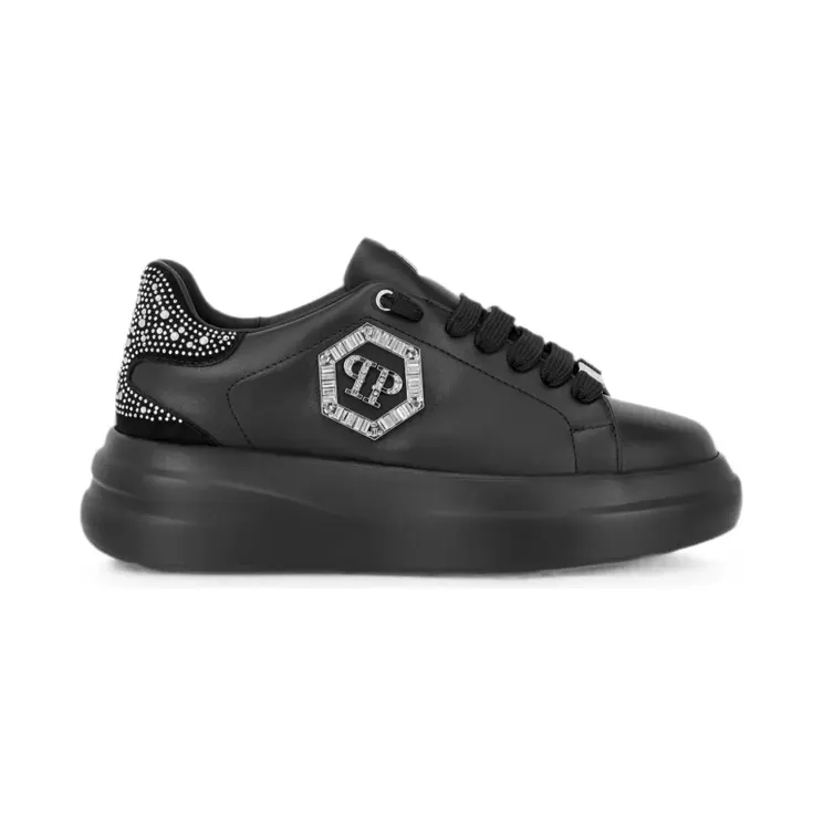 Philipp Plein Megastar low-top met stras “Black” (FAFSWSC2812PLE022N)