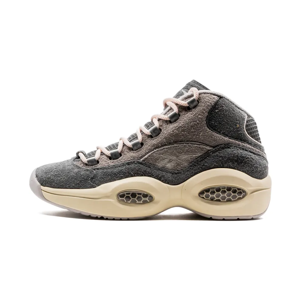 Reebok Question Mid Grey Suede Grey/Steel-Chalk White (Other Brands Other)
