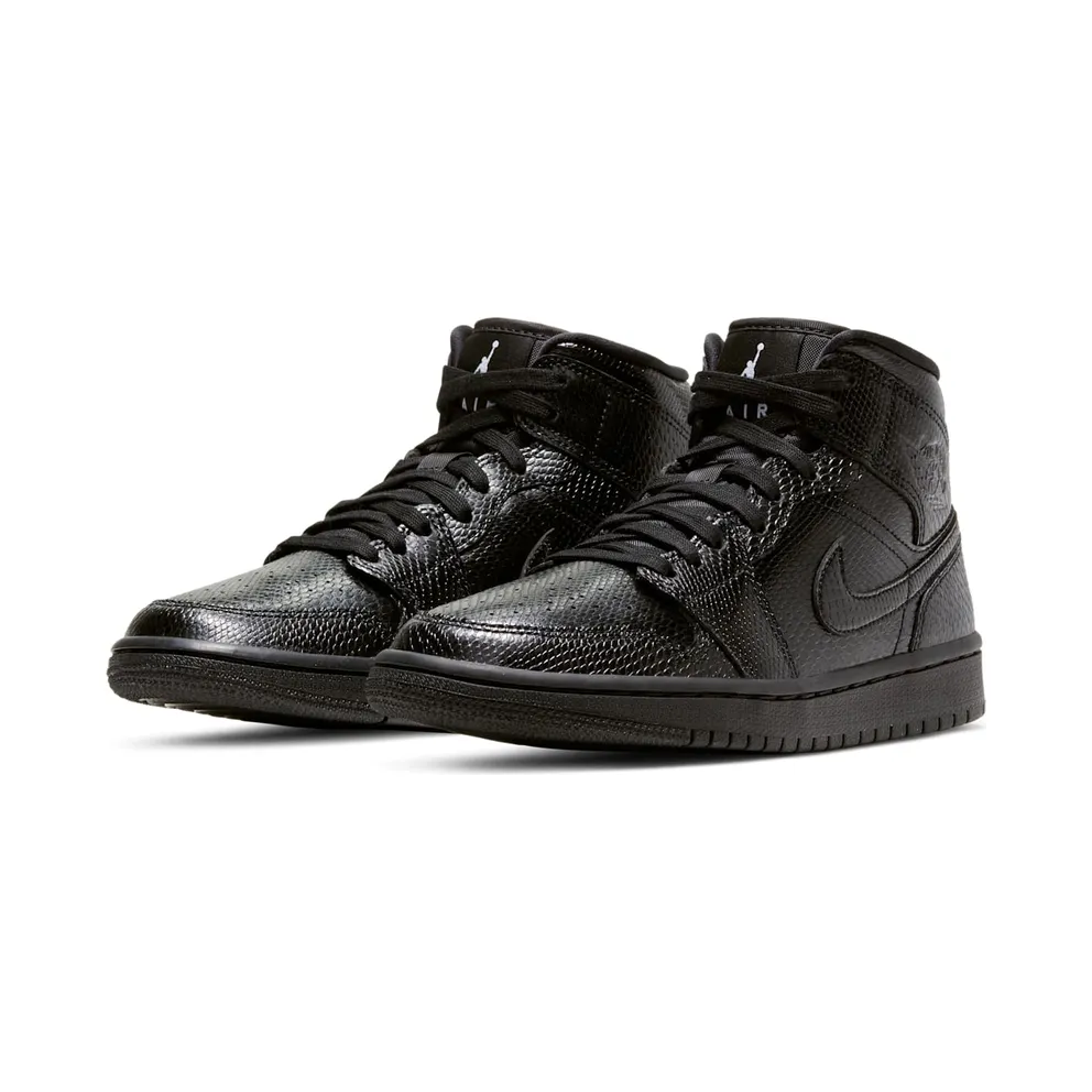 Nike Jordan 1 Mid Black Snakeskin (W) Black/White/Black (BQ6472-010)
