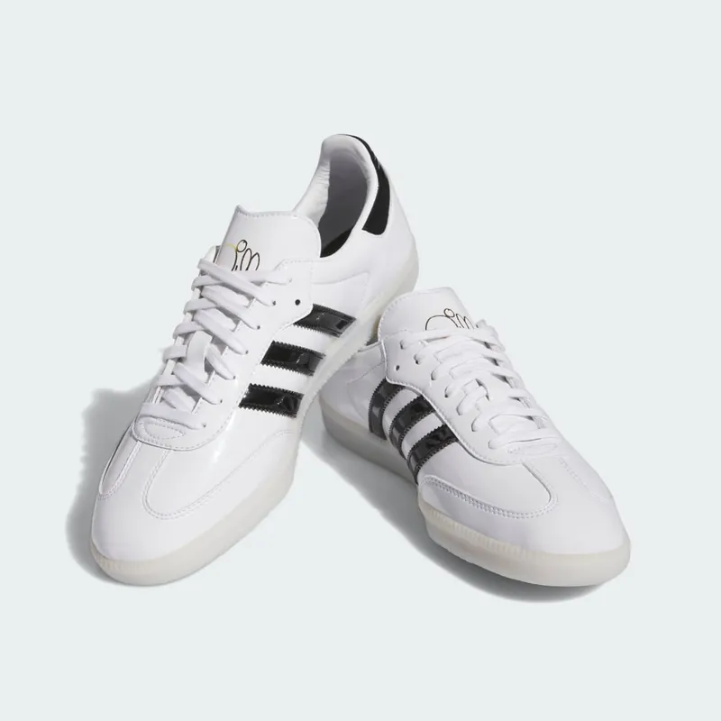 Adidas Dill Samba Patent Leather Cloud White / Core Black / Gold Metallic (IE5158)