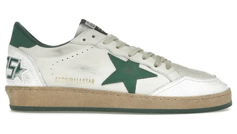 Golden Goose Ball Star White Green Star (GMF00117.F000325.10502)