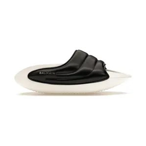 Balmain B-IT Mules Black White (AM1VL299LPQPEAB)