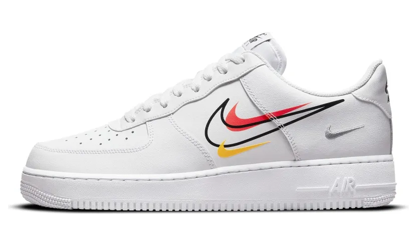Nike Air Force 1 Low Multi Swoosh White Team Orange (2021) (DM9096-100)