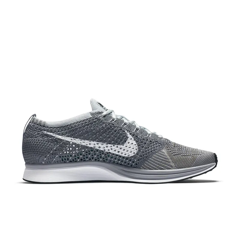 Nike Flyknit Racer Pure Platinum Pure Platinum/Cool Grey-White-Neutral Olive (862713-002)