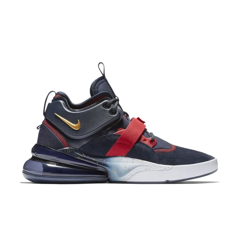 Nike Air Force 270 Olympic Obsidian/Metallic Gold-Gym Red-White (AH6772-400)