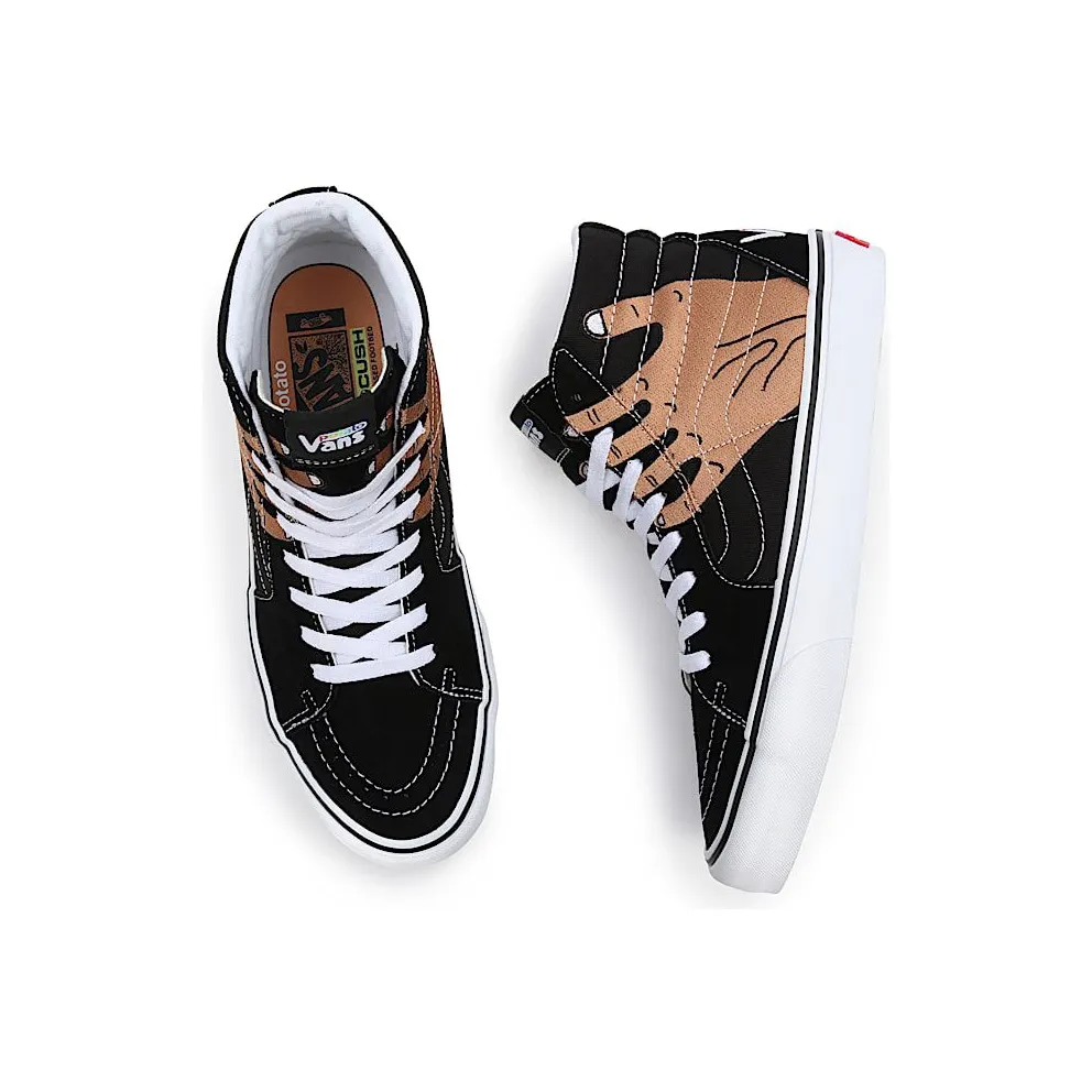 Vans x Imran Potato SK8-Hi VR3 LX Black / True White / Fenugreek – “Black / White / Potato Hand” (VN0A5EE7B7H1)