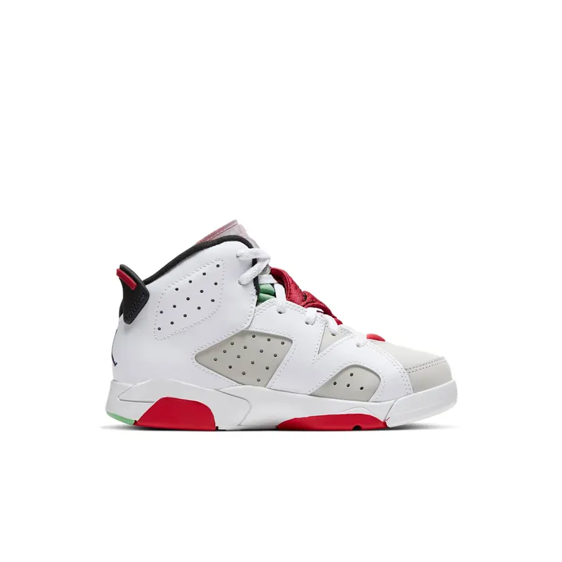 Jordan 6 Retro Hare (PS) Neutral Grey/White-True Red-Black (384666-062)