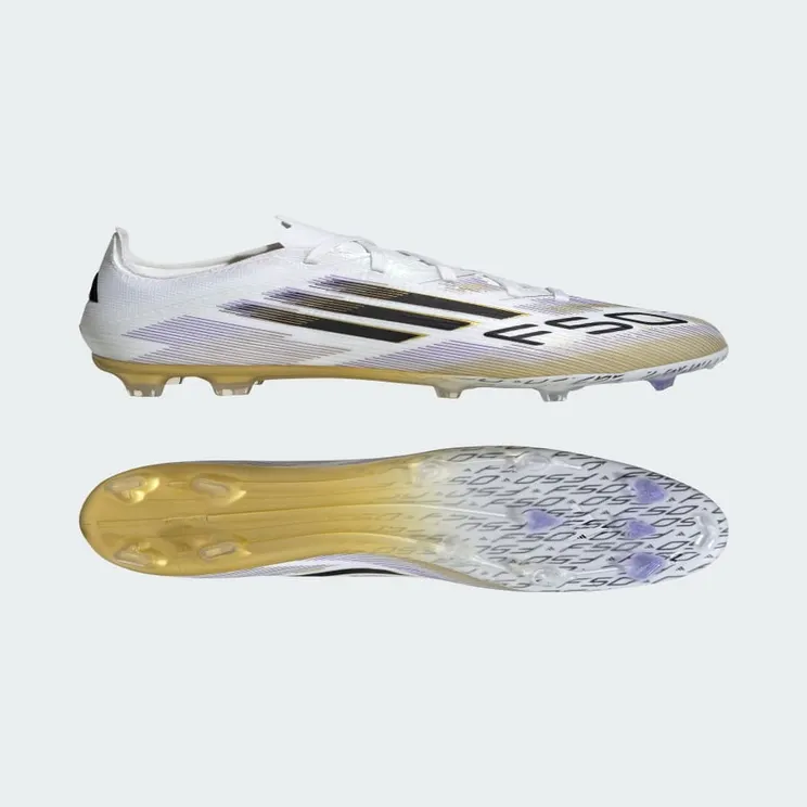 adidas F50 Elite Firm Ground Boots Kids “Cloud White / Core Black / Gold Metallic” (JH7713)